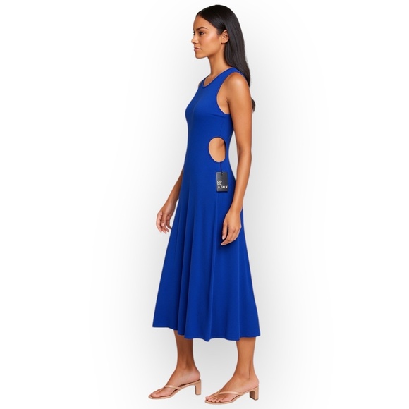 NWT See You Monday Cut-Out Midi Dress Women’s XL Blue Sleeveless A-Line 734 - Picture 2 of 16
